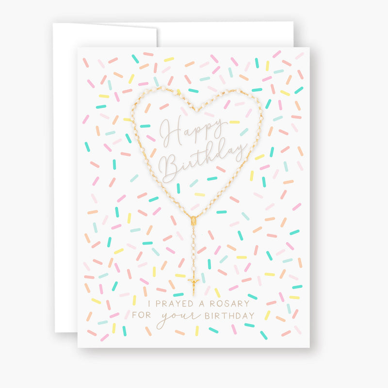 Rosary Birthday Prayer Card: Sprinkles - Shepherd Me Shop