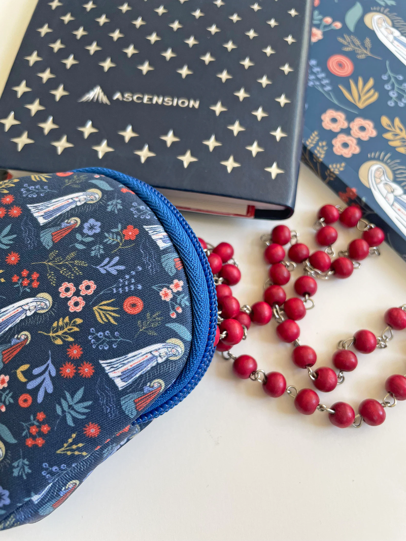 Our Lady of Lourdes Rosary Pouch