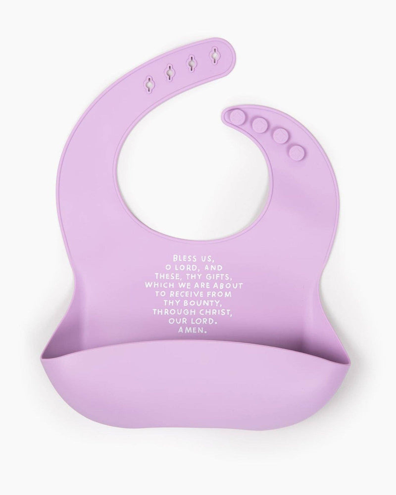 Meal Blessing Silicone Bib: Purple - Shepherd Me Shop