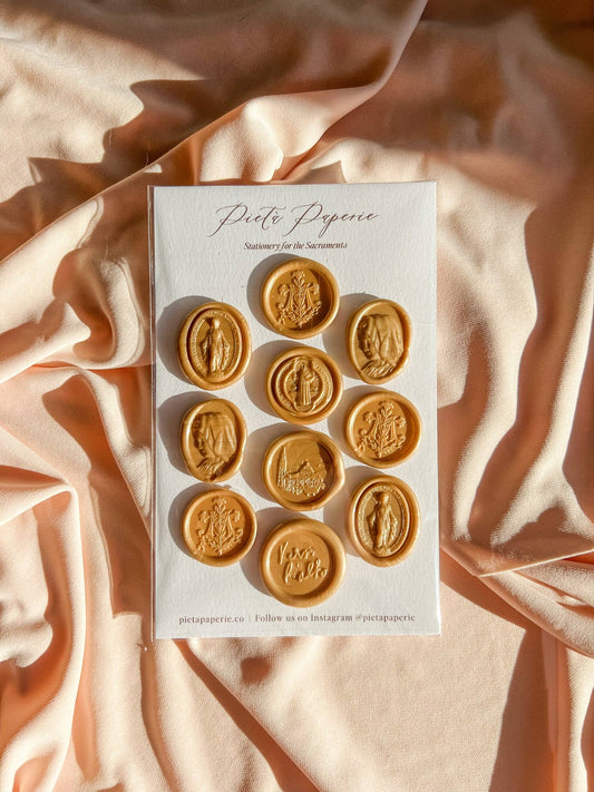 Catholic Wax Seals: Pack of 10 - Gold - Shepherd Me Shop