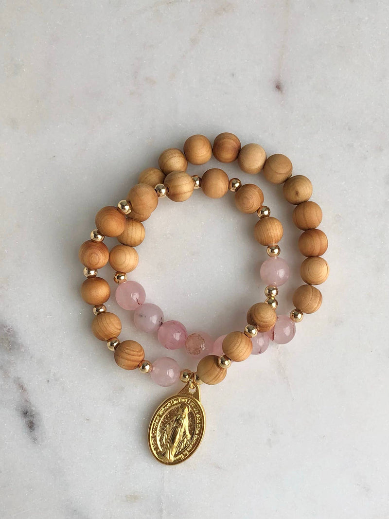 Modern Catholic Rosary Bracelet Stack - Shepherd Me Shop