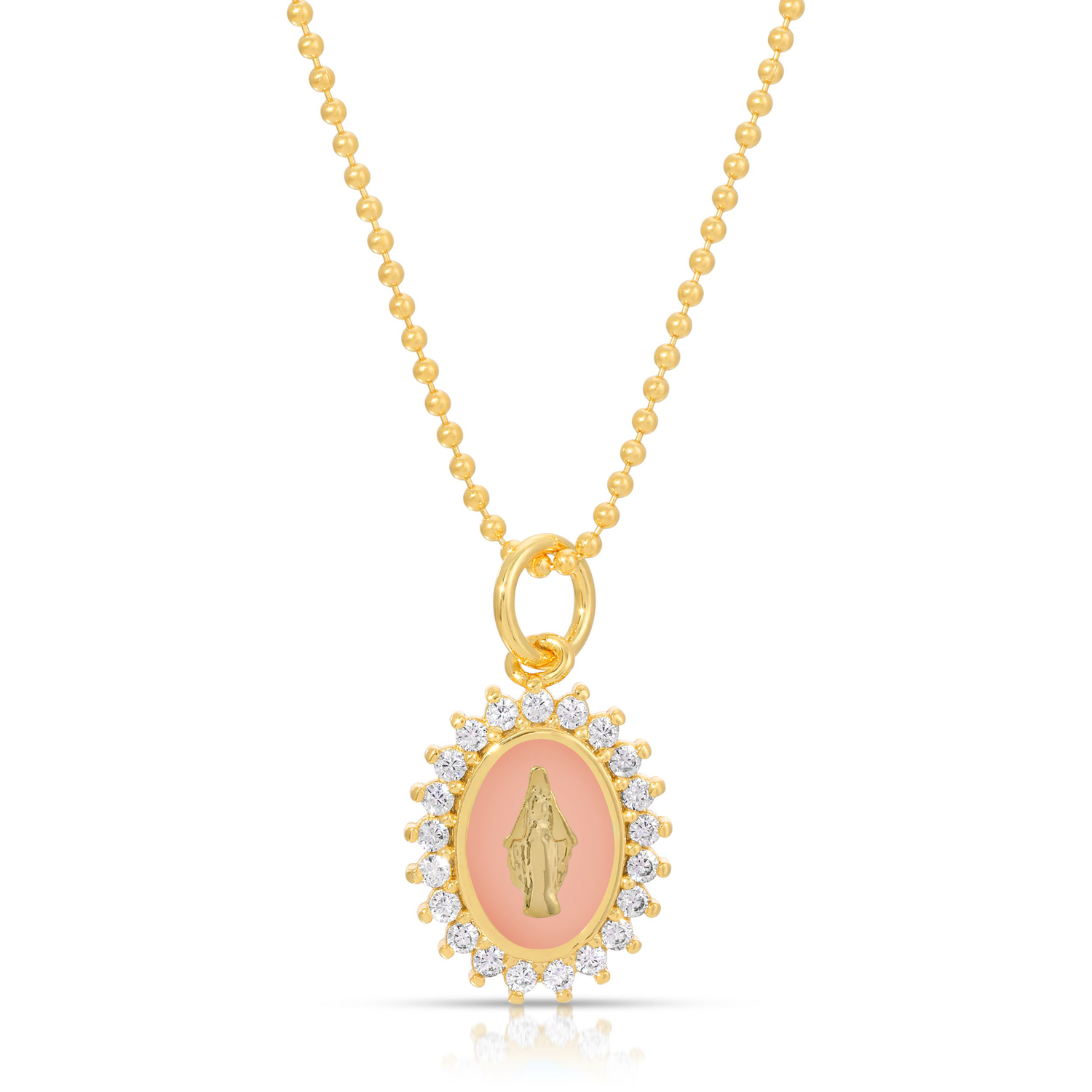 Our Lady of Lourdes Necklace: Pink