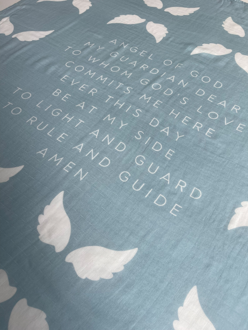Guardian Angel Baby Swaddle: Blue