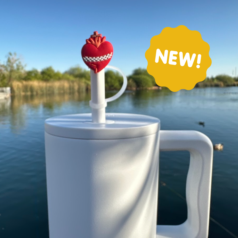 Catholic Straw Toppers: Holy Hearts (2 pack!)