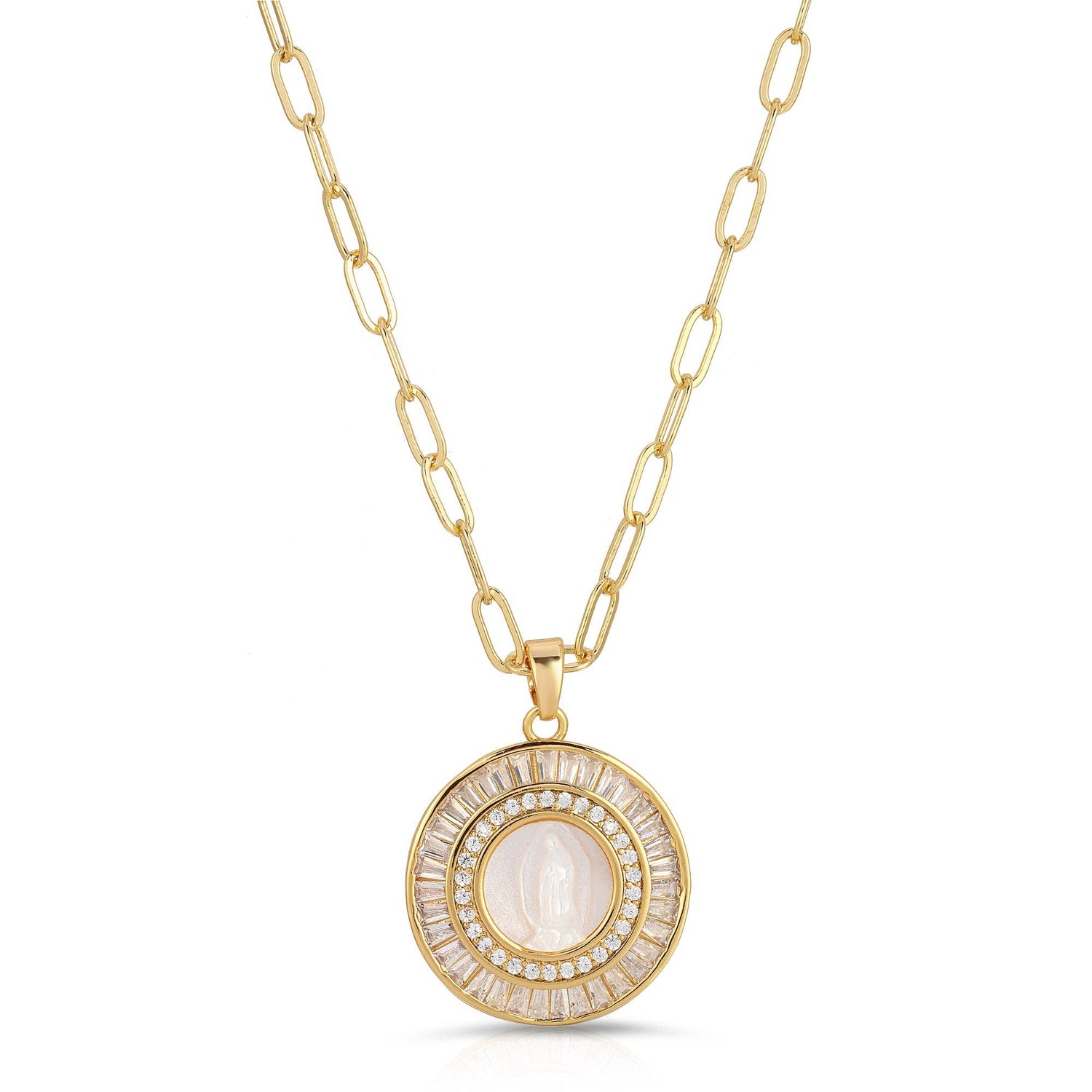 Classic Mother Mary Necklace: Gold