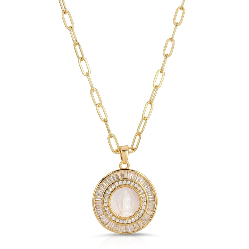Classic Mother Mary Necklace: Gold