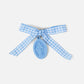 Miraculous Medal Blue Gingham Bow