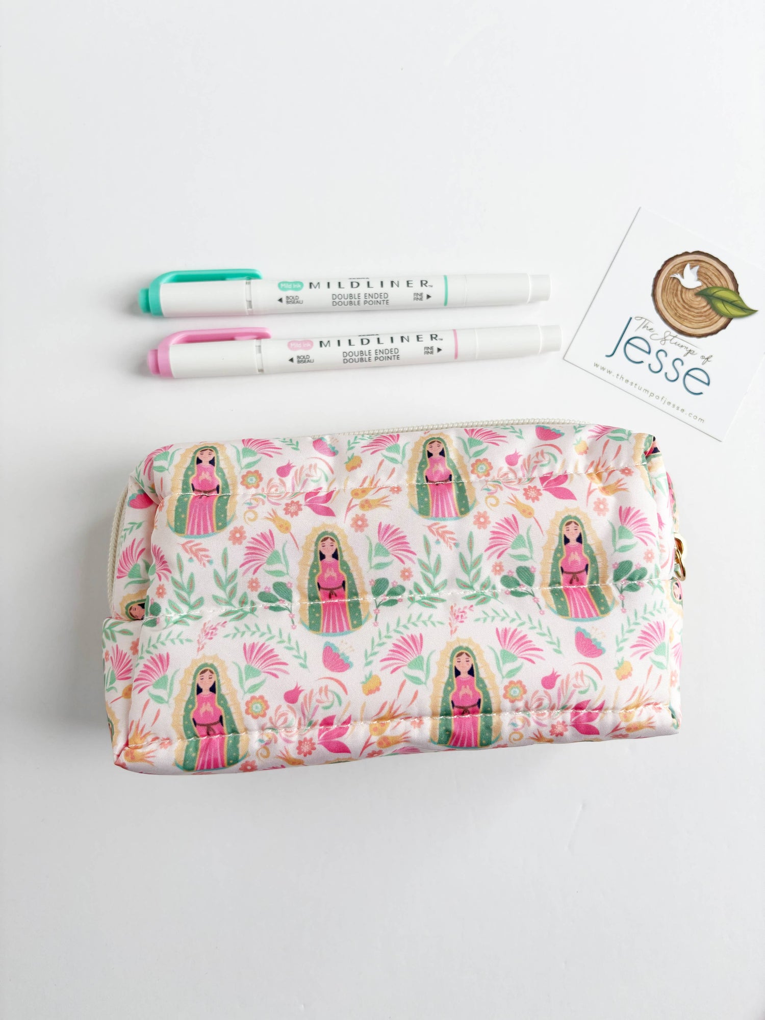 Our Lady of Guadalupe lightweight waterproof puffer pouch