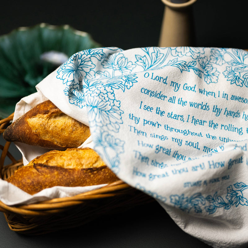 How Great Thou Art Hymn Tea Towel