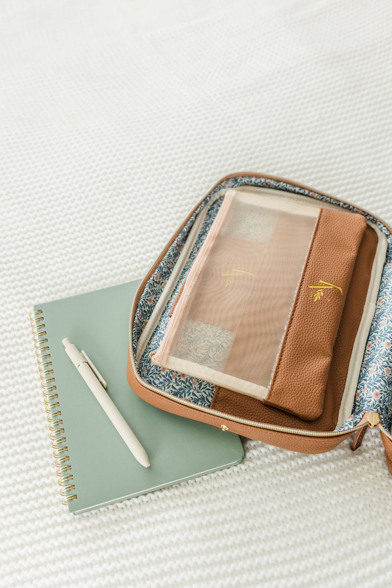 Bible Bag Crossbody: Mocha Bible Cover