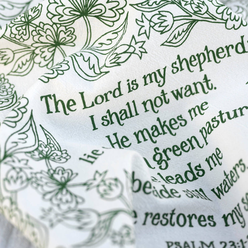 The Lord is My Shepherd Scripture Tea Towel