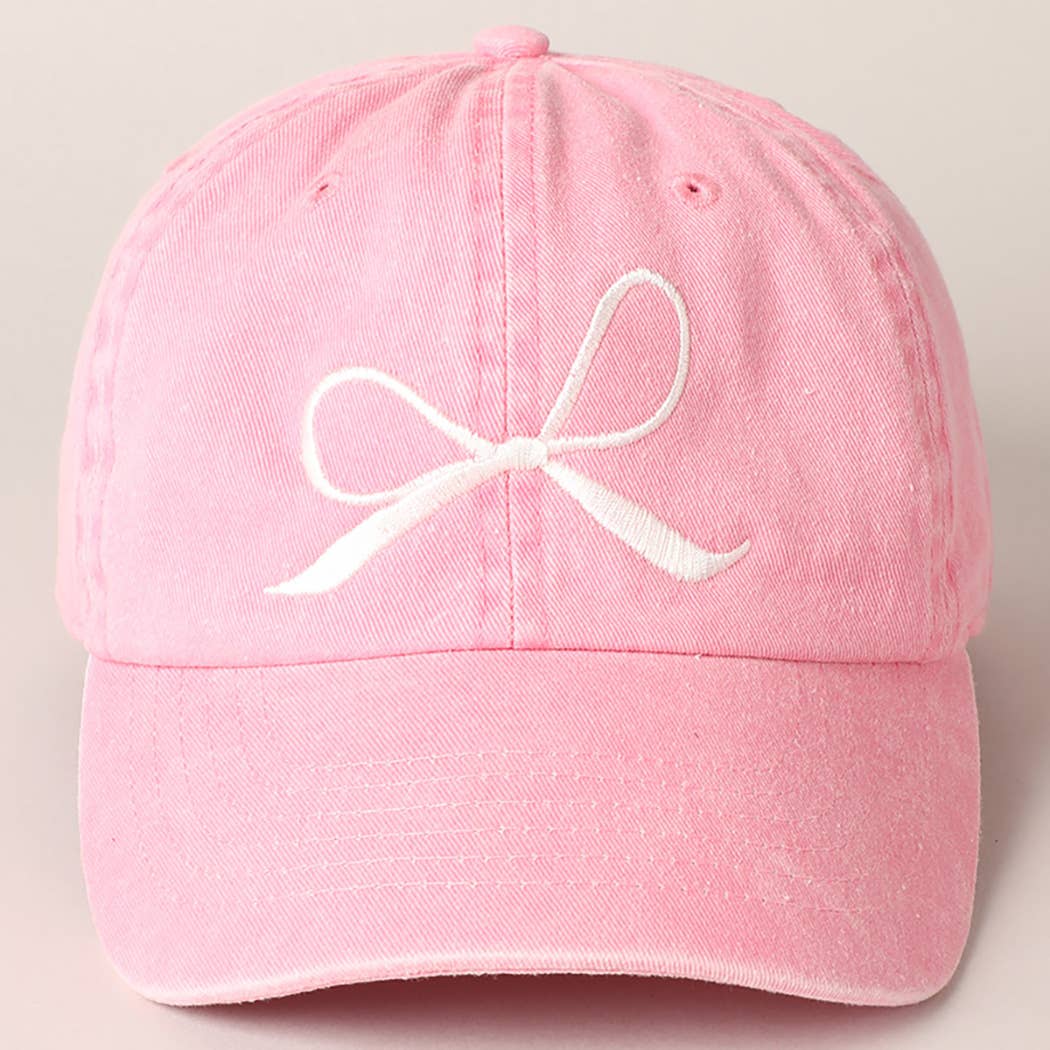 Our Lady, Undoer of Knots Bow Embroidered Baseball Cap - Light Pink - Shepherd Me Shop