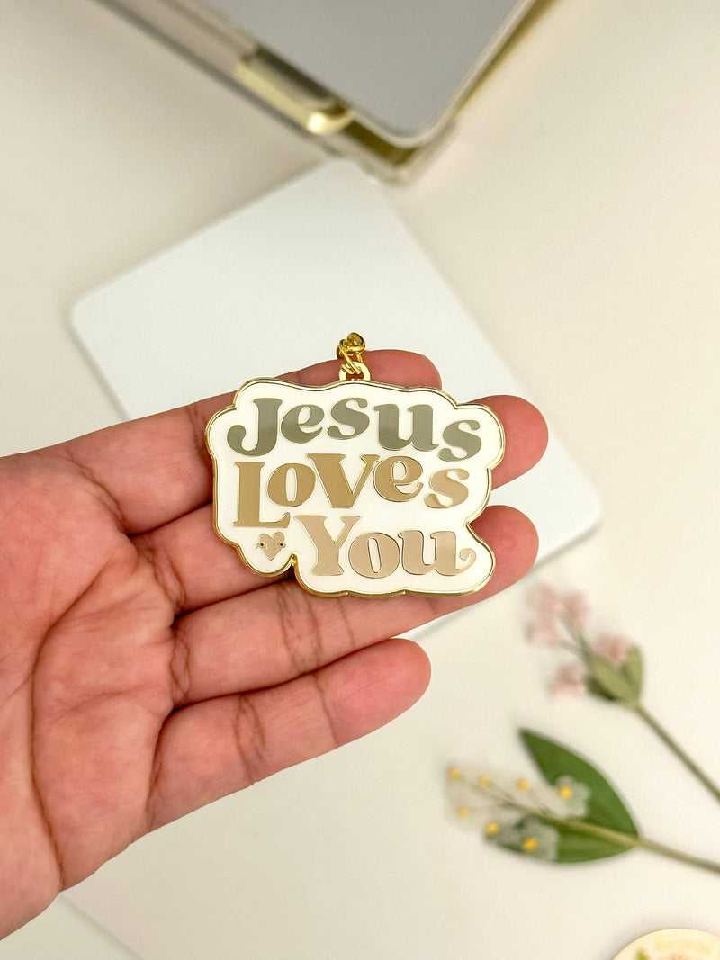 Jesus Loves You Enamel Keychain