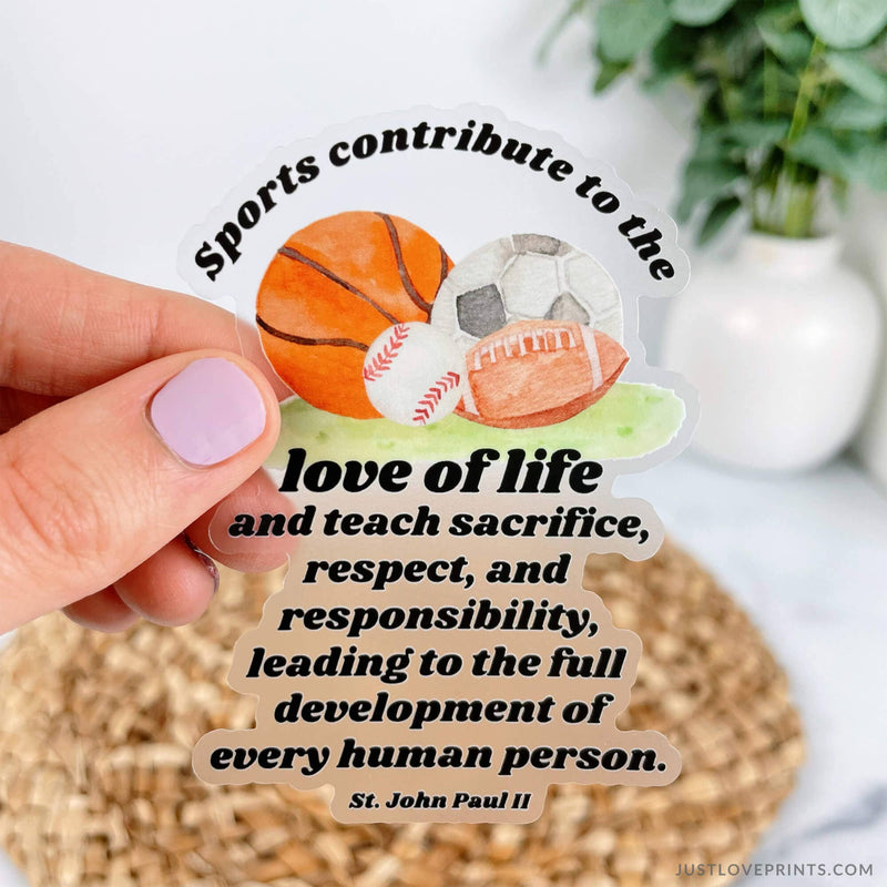 St. John Paul II Sports Quote Vinyl Sticker - Shepherd Me Shop