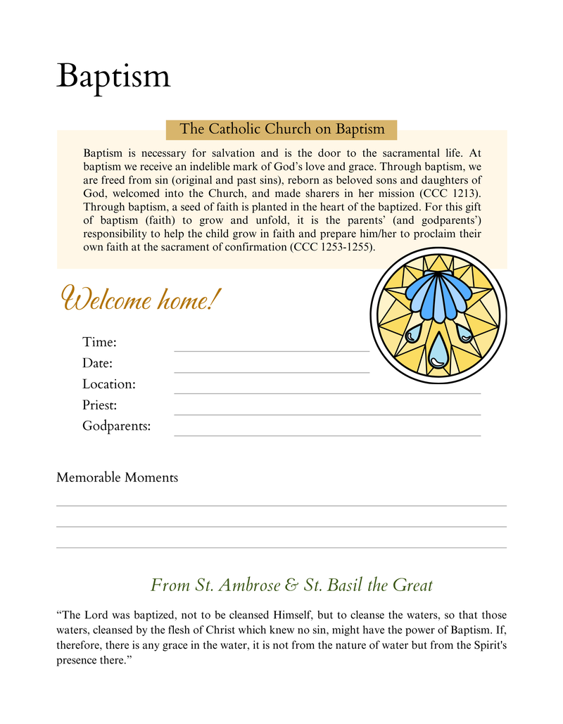 Catholic Pregnancy & Baby Journal