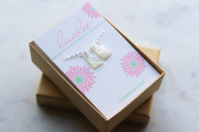 Mother of Pearl Scapular Necklace – Sterling Silver Marian Necklace