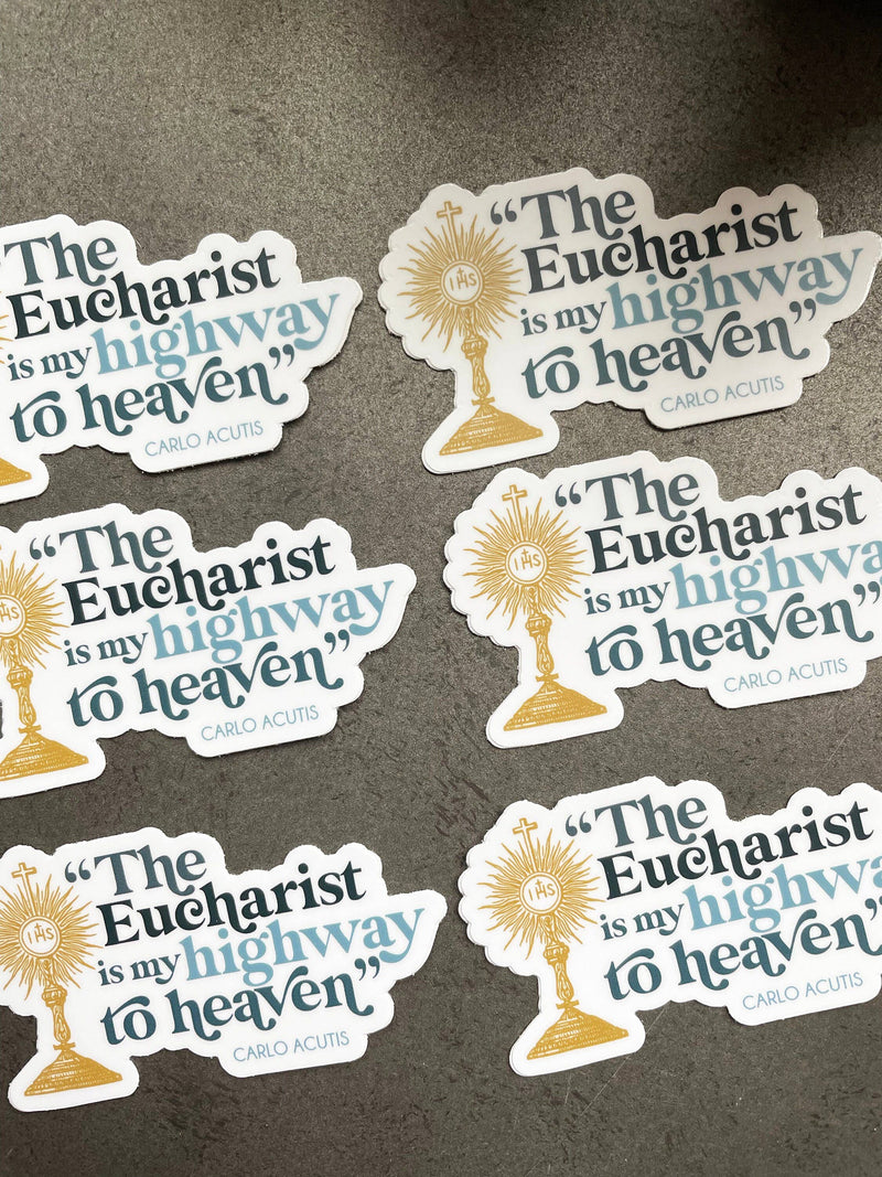 Carlo Acutis "The Eucharist: My Highway to Heaven" Vinyl Sticker - Shepherd Me Shop