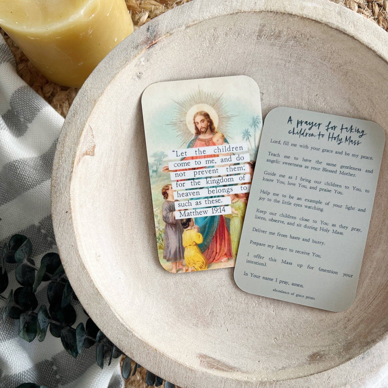 Prayer for Taking Children to Holy Mass Prayer Card - Shepherd Me Shop