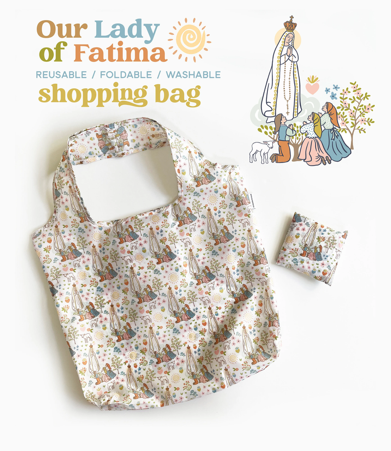 Our Lady of Fatima Reusable Shopping Foldable Bag