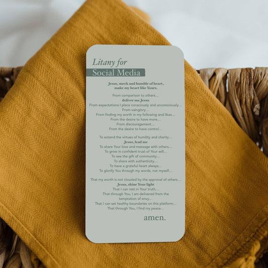 Litany for Social Media Prayer Card - Shepherd Me Shop