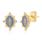Our Lady of Lourdes Earrings: French Blue