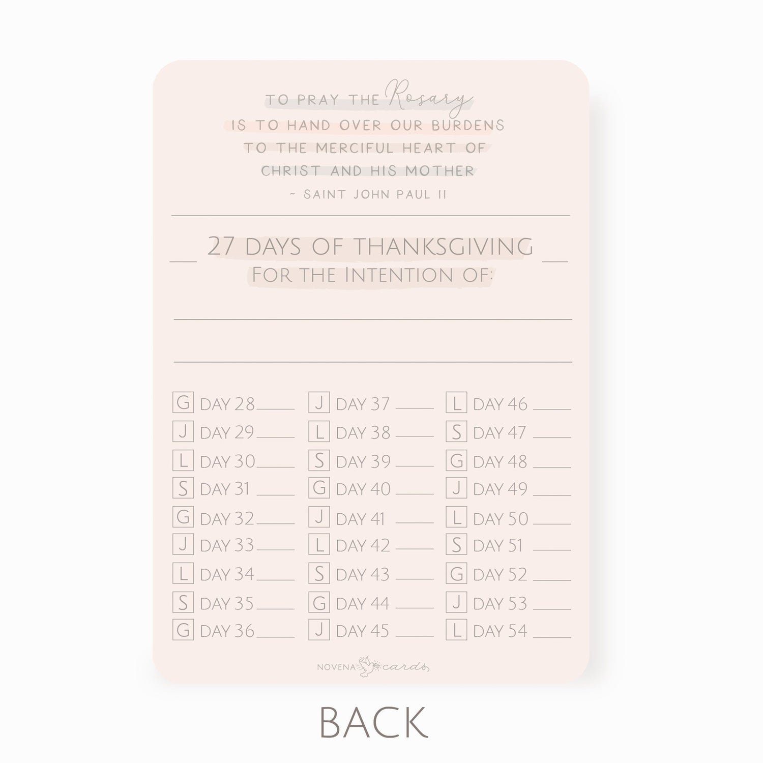 54-Day Rosary Novena Checklist - Shepherd Me Shop