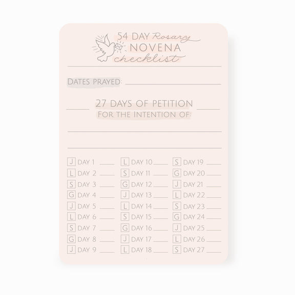 54-Day Rosary Novena Checklist - Shepherd Me Shop