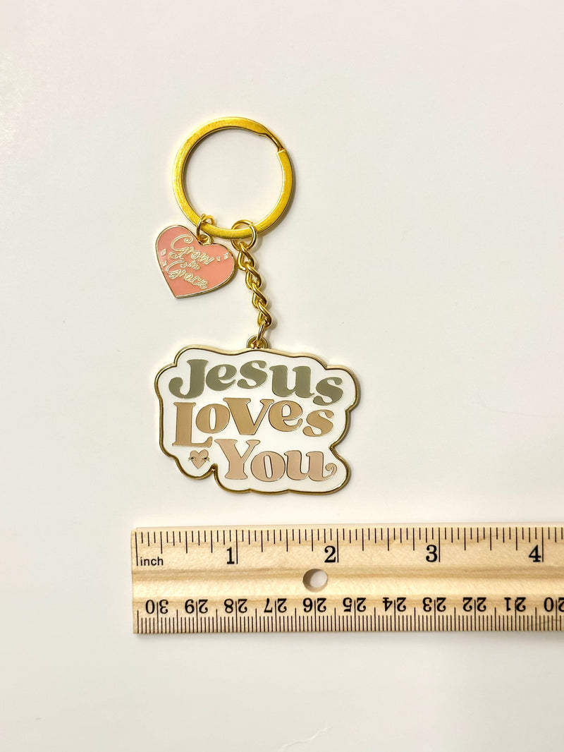 Jesus Loves You Enamel Keychain