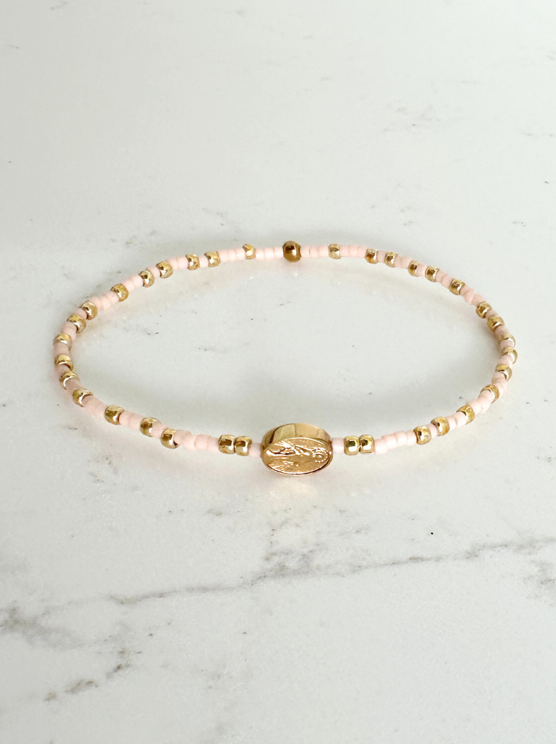 Miraculous Medal Bracelet: Pink