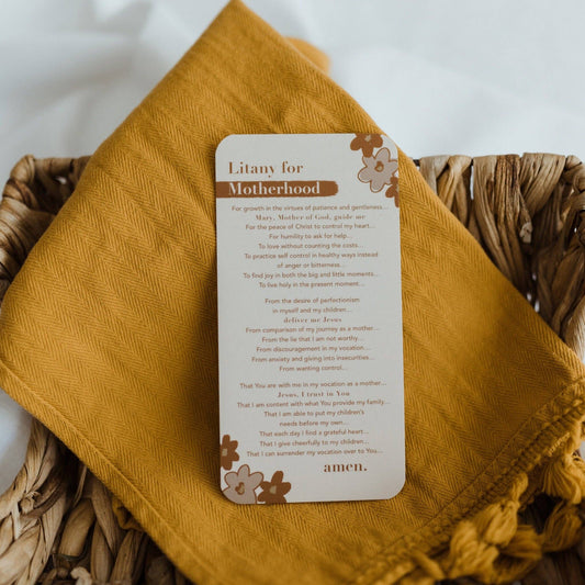 Litany for Motherhood Prayer Card - Shepherd Me Shop