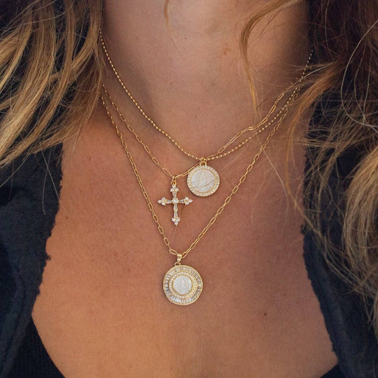 Classic Mother Mary Necklace: Gold