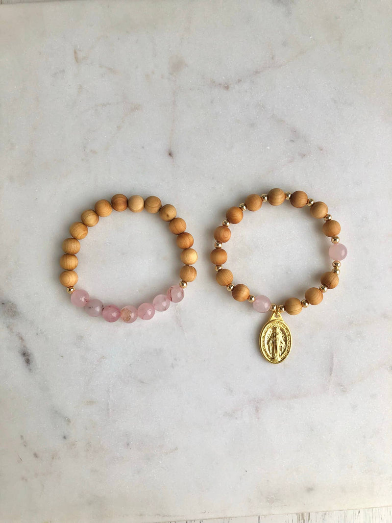 Modern Catholic Rosary Bracelet Stack - Shepherd Me Shop