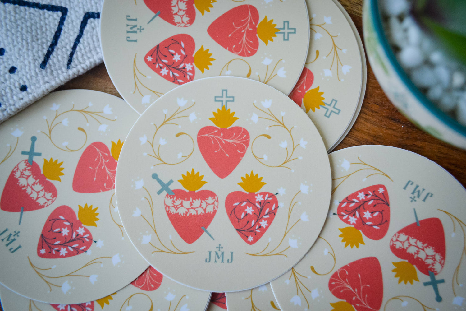 Holy Family Hearts Sticker - Shepherd Me Shop