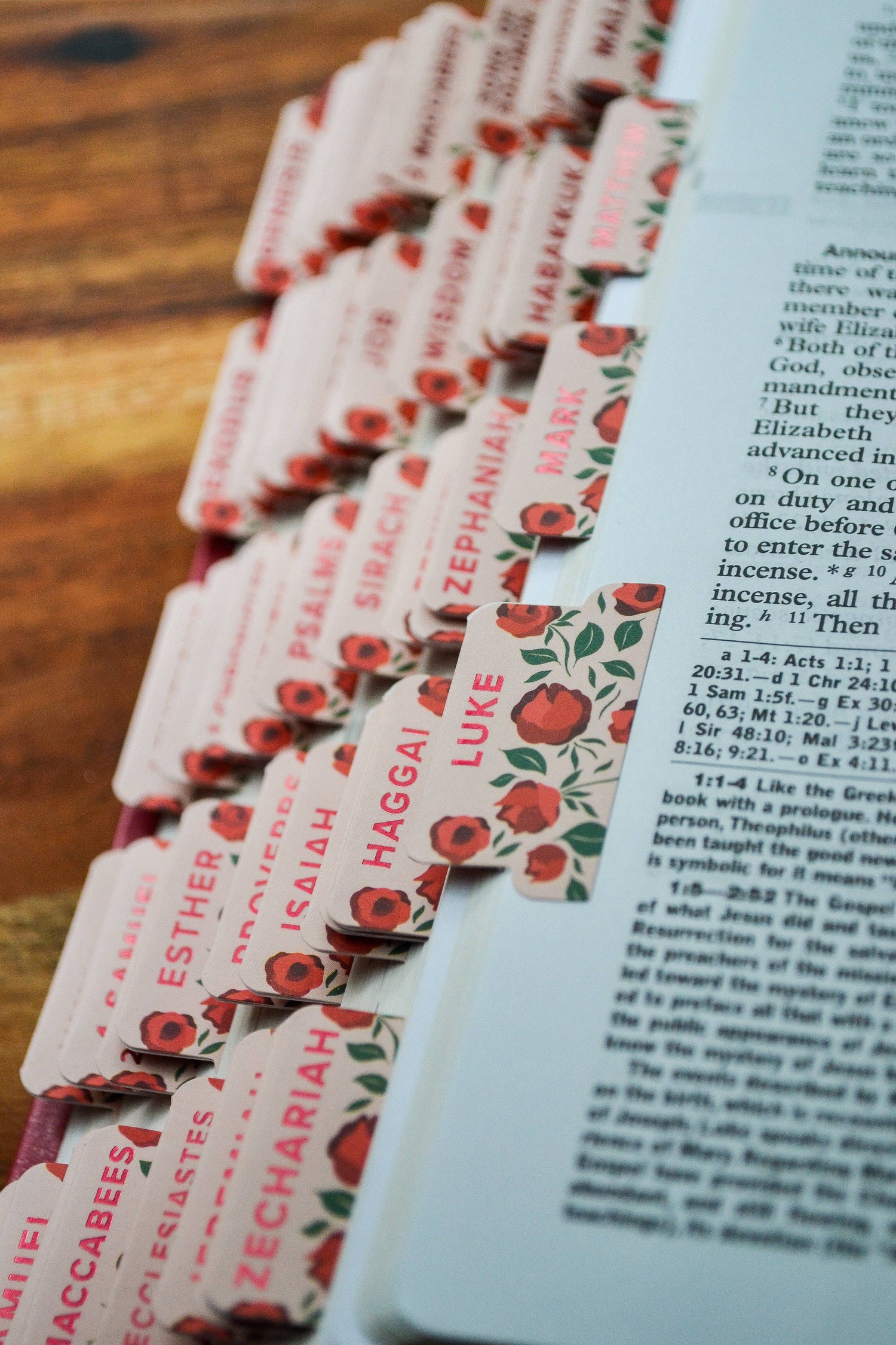 "Shower of Roses" Catholic Bible Tabs - Shepherd Me Shop