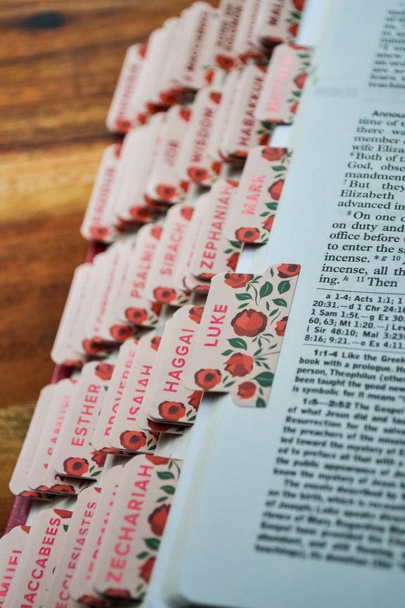 "Shower of Roses" Catholic Bible Tabs - Shepherd Me Shop