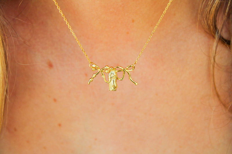 Our Lady Undoer of Knots Necklace – Gold Catholic Marian Necklace with Prayer Card