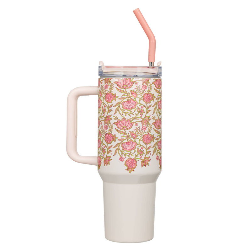 Tumbler w/straw SS Pink Be Still Ps. 46:10 - Shepherd Me Shop