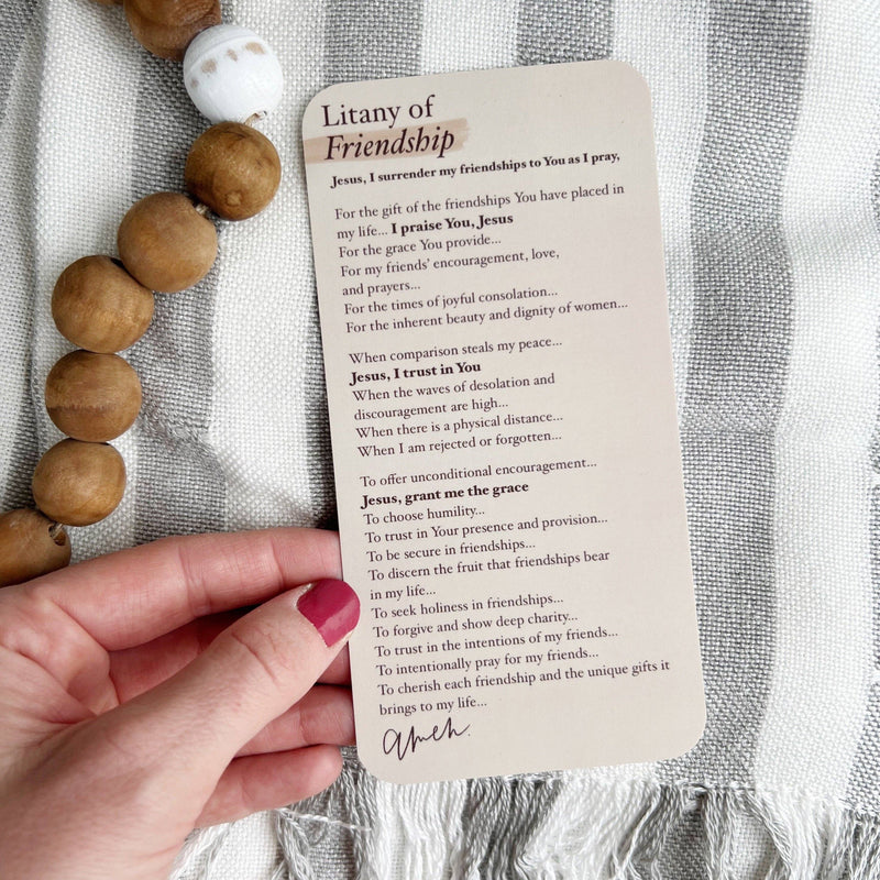 Litany of Friendship Prayer Card - Shepherd Me Shop