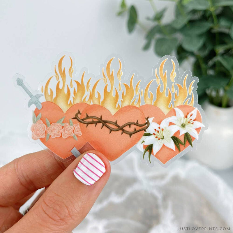 Hearts of The Holy Family Sticker - Shepherd Me Shop