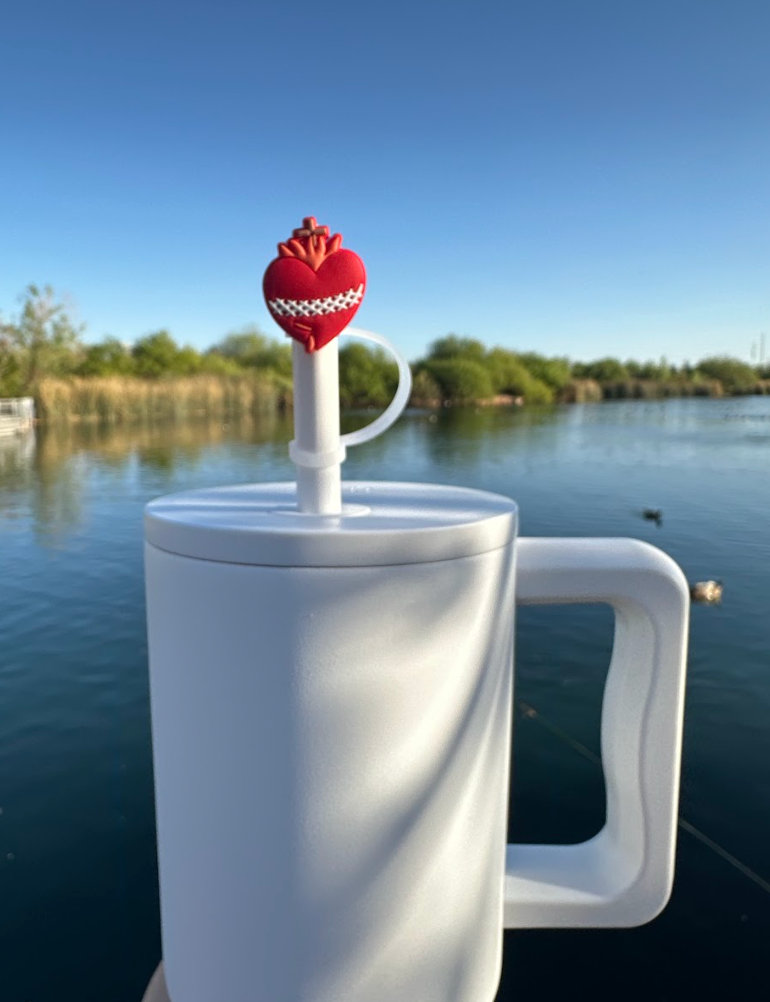 Catholic Straw Toppers: Holy Hearts (2 pack!)