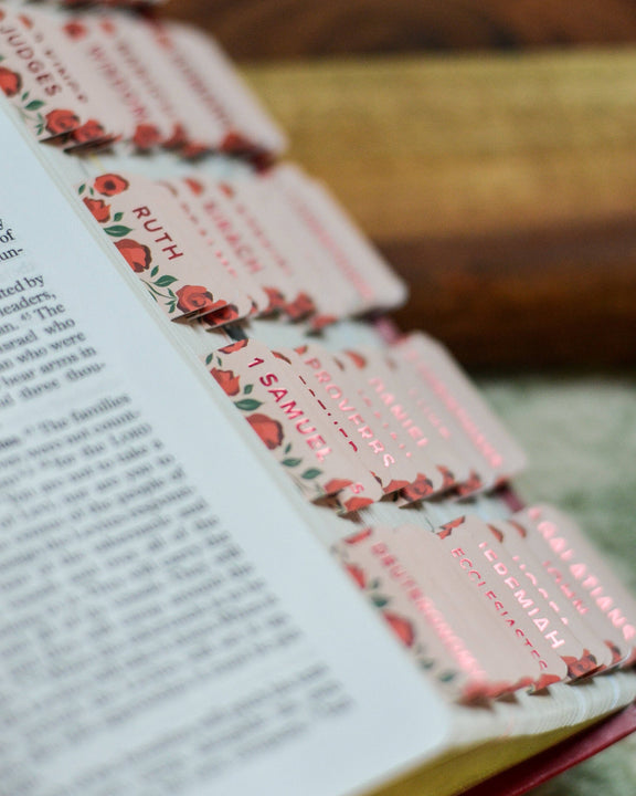 "Shower of Roses" Catholic Bible Tabs - Shepherd Me Shop