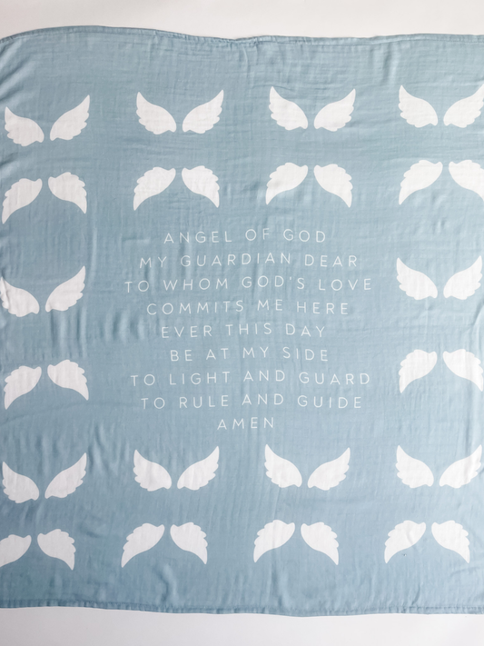 Guardian Angel Baby Swaddle: Blue