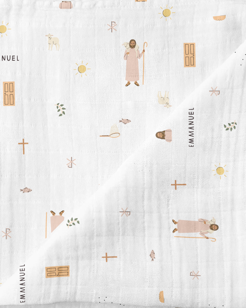 Jesus Muslin Swaddle Blanket - Shepherd Me Shop