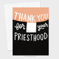 Thank You For Your Priesthood Greeting Card - Shepherd Me Shop