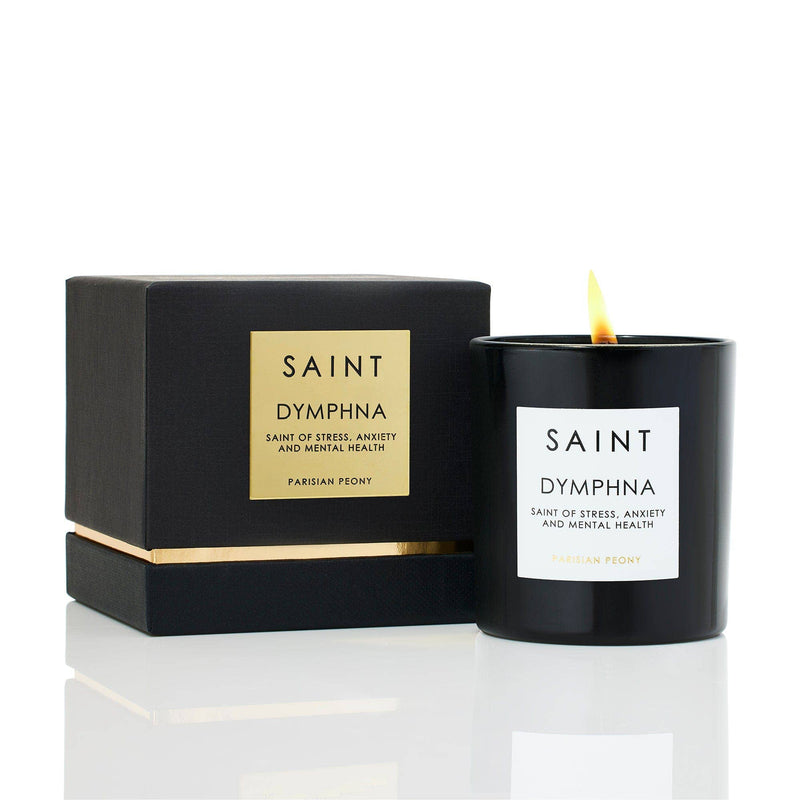 Saint Dymphna Prayer Candle: Parisian Peony - Shepherd Me Shop
