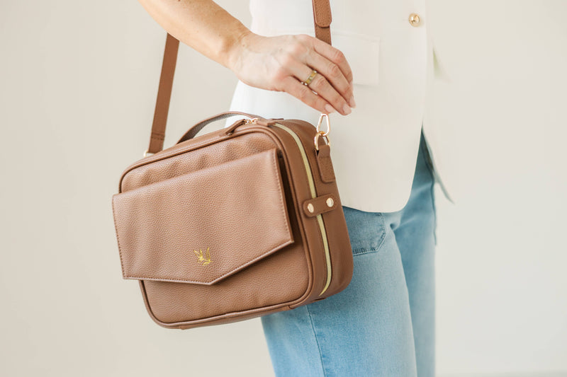 Bible Bag Crossbody: Mocha Bible Cover