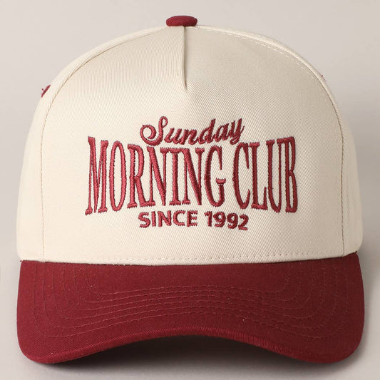 Sunday Morning Club Two-Tone Trucker Hat: Burgundy - Shepherd Me Shop