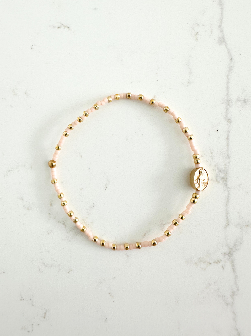 Miraculous Medal Bracelet: Pink