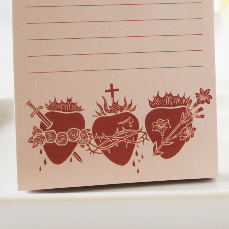 Holy Family Hearts Notepad - Shepherd Me Shop