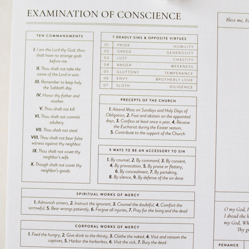 Confession Prep Notepad: Guided Examination of Conscience - Shepherd Me Shop